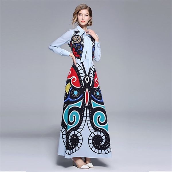 spring summer runway dress vestidos mexican women elegant long sleeve vintage geometric print belt pleated maxi 210603, Black;gray
spring summer runway dress vestidos mexican women elegant long sleeve vintage geometric print belt pleated maxi 210603, Black;gray