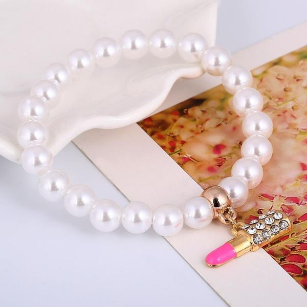 charm bracelets bxw 2021 girls gift simulated-pearl pink alloy lipstick rhinestone pendants stretchy & bangles, Golden;silver
charm bracelets bxw 2021 girls gift simulated-pearl pink alloy lipstick rhinestone pendants stretchy & bangles, Golden;silver