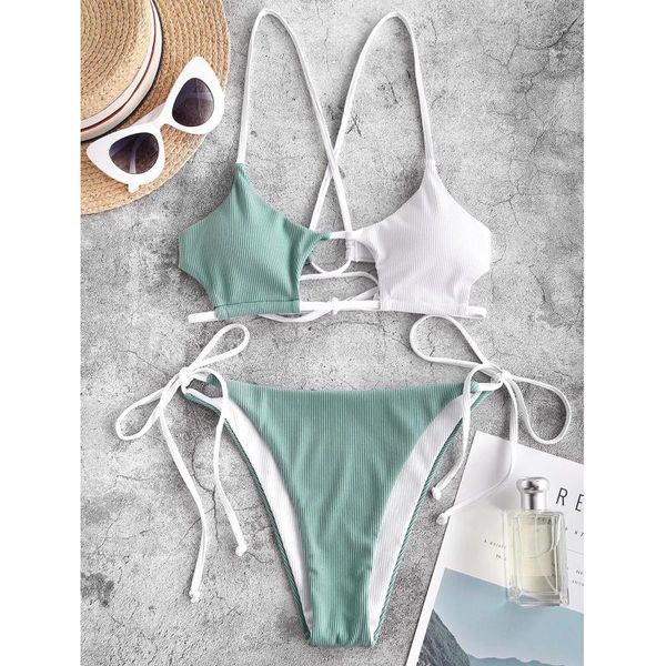 women's swimwear bandage brazilian bikini set women striped patchwork push up high cut hight waist halter two piece beach swimsuit, White;black
women's swimwear bandage brazilian bikini set women striped patchwork push up high cut hight waist halter two piece beach swimsuit, White;black