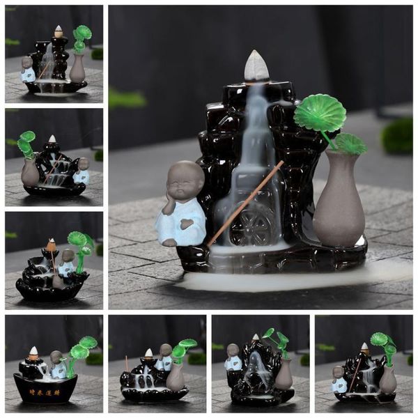 fragrance lamps small monk backflow incense burner ceramics smoke waterfall sticks holder 20 pcs cones home decoration porcelain censer
fragrance lamps small monk backflow incense burner ceramics smoke waterfall sticks holder 20 pcs cones home decoration porcelain censer