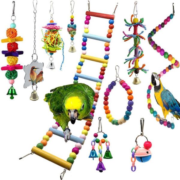 other bird supplies 10 pcs/set toy parrots ladders climbing pets toys hanging natural wood accessories swing stand parakeet cage
other bird supplies 10 pcs/set toy parrots ladders climbing pets toys hanging natural wood accessories swing stand parakeet cage