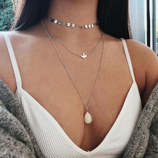 pendant necklaces huatang bohemian crystal stone little bird pandent necklace for women multi-layer adjustable clavicle chain jewelry collar, Silver
pendant necklaces huatang bohemian crystal stone little bird pandent necklace for women multi-layer adjustable clavicle chain jewelry collar, Silver