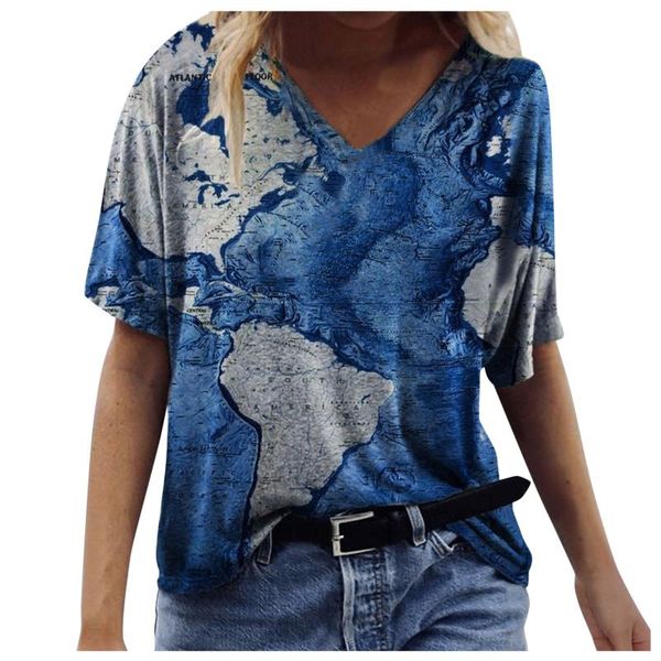 women's t-shirt ladies casual fashion loose v-neck printed short sleeve large size, White
women's t-shirt ladies casual fashion loose v-neck printed short sleeve large size, White