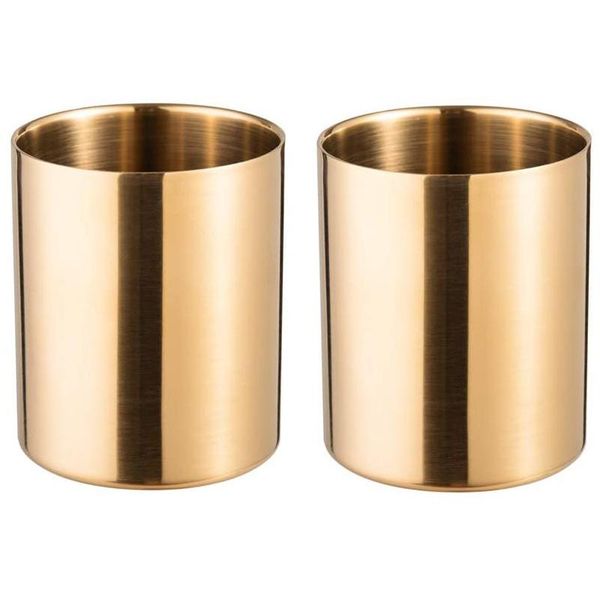 storage bottles & jars 2-piece pencil cup holder pen pot makeup brushes desk stationery organizer stainless steel (gold)
storage bottles & jars 2-piece pencil cup holder pen pot makeup brushes desk stationery organizer stainless steel (gold)