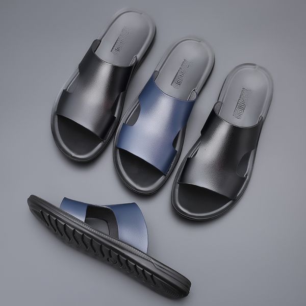 slippers casual men shoes summer outside sandals beach work soft leather flip flop vybw, Black
slippers casual men shoes summer outside sandals beach work soft leather flip flop vybw, Black