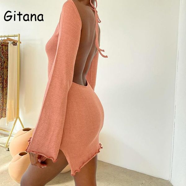 casual dresses gitana 2021 summer v neck backless bandage mini dress women flare sleeve skinny elegant fashion outfits robe, Black;gray
casual dresses gitana 2021 summer v neck backless bandage mini dress women flare sleeve skinny elegant fashion outfits robe, Black;gray