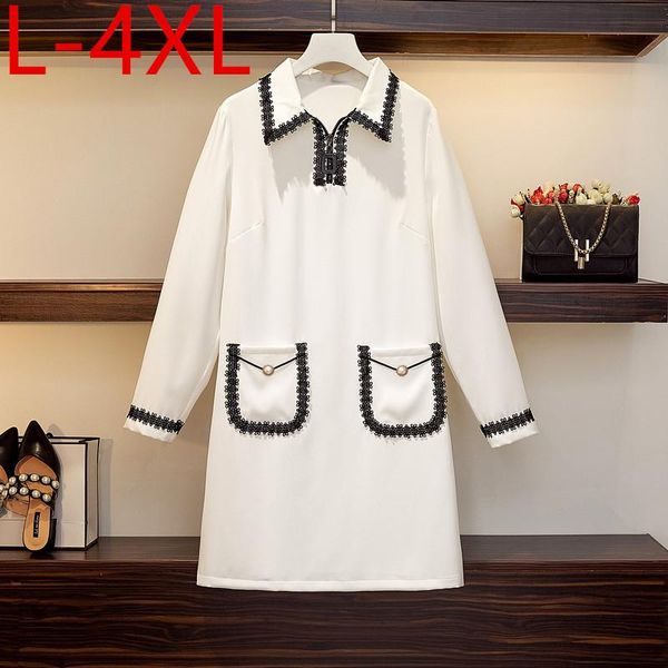 casual dresses l-4xl plus size women sweet dress autumn 2021 turn-down collar long sleeve patchwork lace crochet elegant ladies s210, Black;gray
casual dresses l-4xl plus size women sweet dress autumn 2021 turn-down collar long sleeve patchwork lace crochet elegant ladies s210, Black;gray