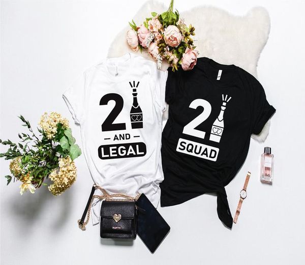 21st birthday legal shirt women squad party t-shirts funny graphic cotton short sleeve tees plus size o neck women's t-shirt, White
21st birthday legal shirt women squad party t-shirts funny graphic cotton short sleeve tees plus size o neck women's t-shirt, White