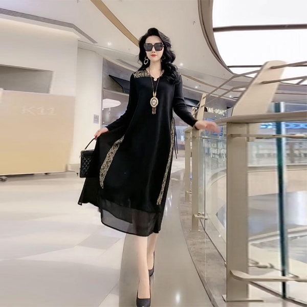 casual dresses women dress high-end women's long-sleeved autumn 2021 slim black meat slightly fat long model sleeve clothing, Black;gray
casual dresses women dress high-end women's long-sleeved autumn 2021 slim black meat slightly fat long model sleeve clothing, Black;gray