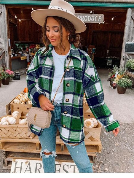 ins shirt women 2021 spring street style long sleeve vintage plaid coat casual loose chic for female ln02 women's blouses & shirts, White
ins shirt women 2021 spring street style long sleeve vintage plaid coat casual loose chic for female ln02 women's blouses & shirts, White
