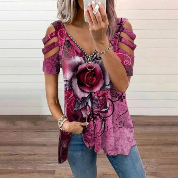 women's blouses & shirts summer t-shirt harajuku hollow out short sleeve tshirt casual printed v-neck zipper plus size female pullover, White
women's blouses & shirts summer t-shirt harajuku hollow out short sleeve tshirt casual printed v-neck zipper plus size female pullover, White