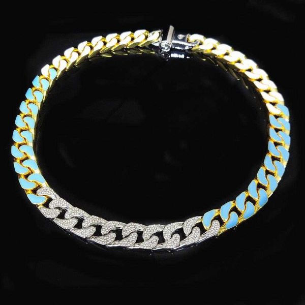 men's and women's round neck, clear crystal, blue white, drip oil, miami, cuba, hip hop, thick, gold, jewelry 45cm q0809, Silver
men's and women's round neck, clear crystal, blue white, drip oil, miami, cuba, hip hop, thick, gold, jewelry 45cm q0809, Silver