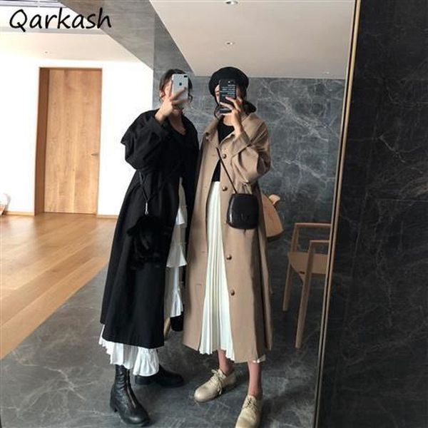 women's trench coats women long style a-line loose high street single breasted solid elegant french female cozy spring leisure chic out, Tan;black
women's trench coats women long style a-line loose high street single breasted solid elegant french female cozy spring leisure chic out, Tan;black