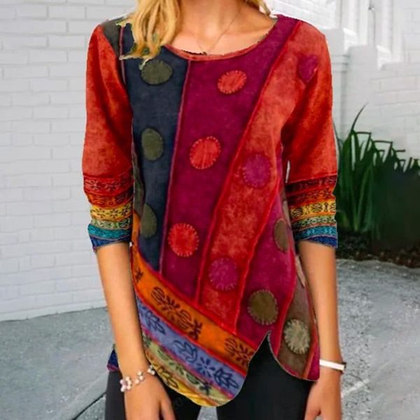 women's multicolor long sleeves with stitching print ladies long-sleeved casual t-shirt female aesthetic clothes, White
women's multicolor long sleeves with stitching print ladies long-sleeved casual t-shirt female aesthetic clothes, White