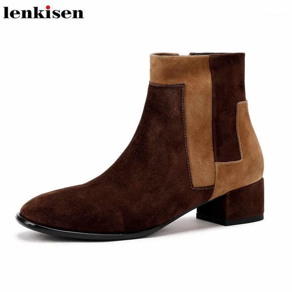 boots lenkisen big size mixed colors soft sheep suede square toe med heels winter keep warm fashion women zip ankle l3f3, Black
boots lenkisen big size mixed colors soft sheep suede square toe med heels winter keep warm fashion women zip ankle l3f3, Black