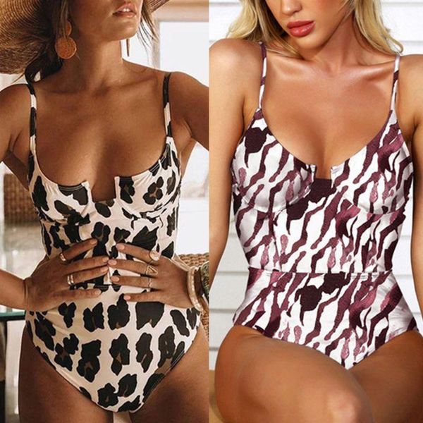 women one-piece bikini deep v-neck push up underwire monokini leopard stripes print swimsuit backless beachwear suits
women one-piece bikini deep v-neck push up underwire monokini leopard stripes print swimsuit backless beachwear suits