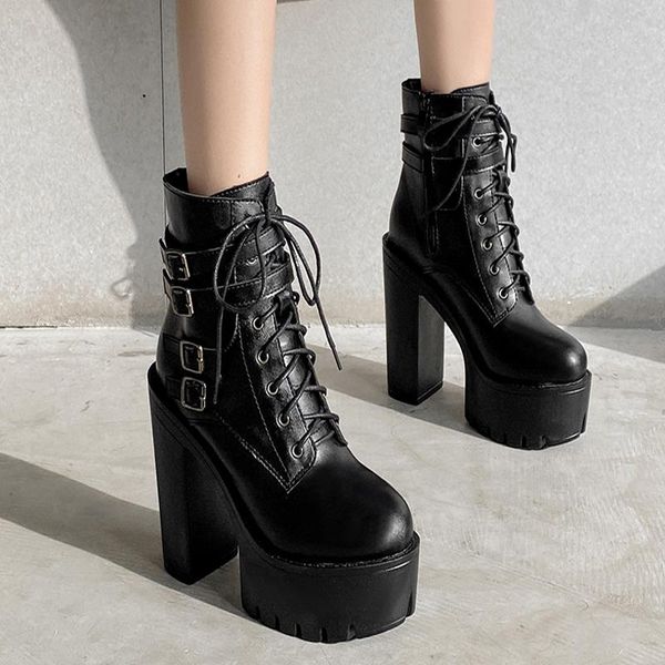 boots platform ankle strap women fashion zipper high heels buckle slim shoes for lace up western botas mujer, Black
boots platform ankle strap women fashion zipper high heels buckle slim shoes for lace up western botas mujer, Black