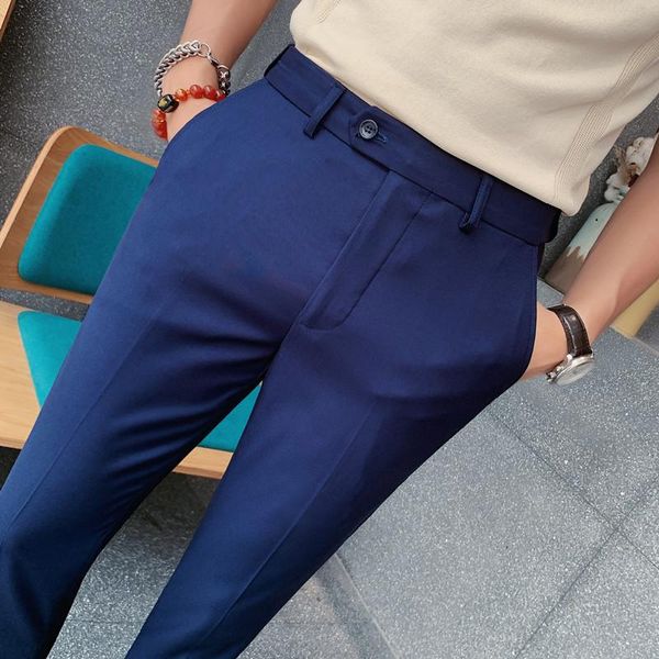 men's suits & blazers 2021 spring autumn fashion business casual cropped trousers formal solid color slim dress suit pants, White;black
men's suits & blazers 2021 spring autumn fashion business casual cropped trousers formal solid color slim dress suit pants, White;black
