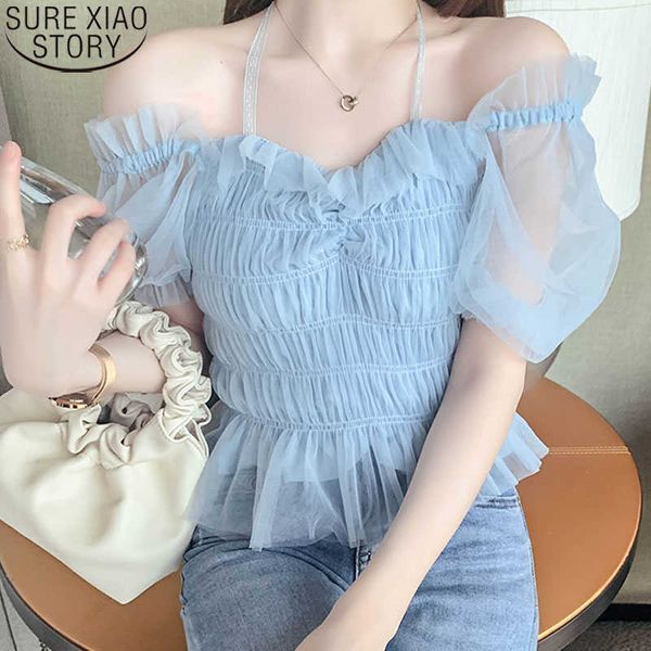 off-the-shoulder short sleeve white summer women shirts korean mesh blouse elegant ladies blusas 14503 210527
off-the-shoulder short sleeve white summer women shirts korean mesh blouse elegant ladies blusas 14503 210527
