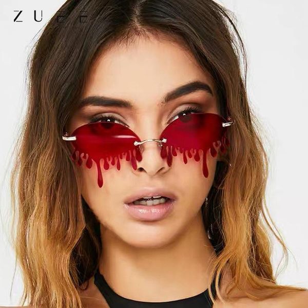 sunglasses rimless women fashion vintage unique tears shape steampunk gafas shades uv400, White;black
sunglasses rimless women fashion vintage unique tears shape steampunk gafas shades uv400, White;black