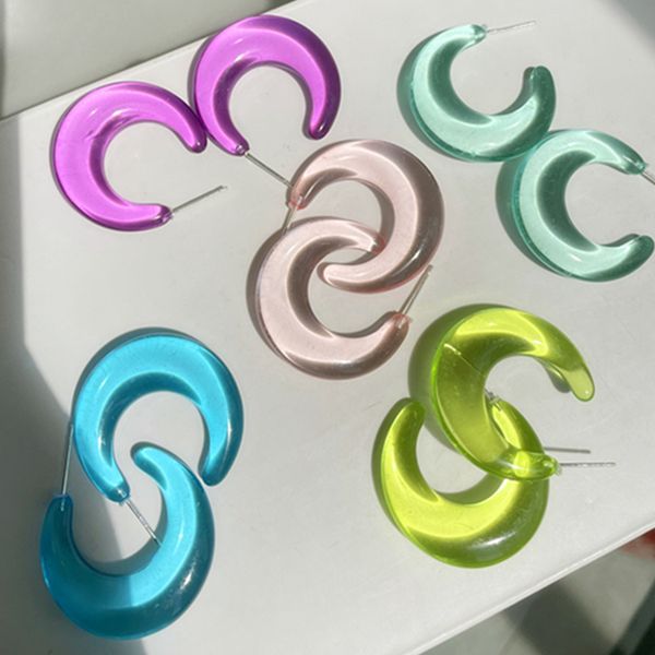 colorful resin transparent c-shaped clear crescent moon acrylic circel hoop earrings for women girls travel jewelry, Golden;silver
colorful resin transparent c-shaped clear crescent moon acrylic circel hoop earrings for women girls travel jewelry, Golden;silver