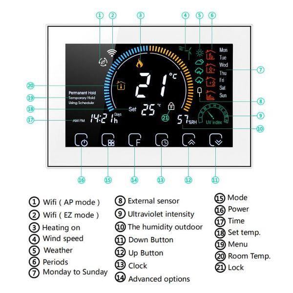smart home control wifi temperature system 6 period voice app water/gas boiler heating thermoregulator for echo google
smart home control wifi temperature system 6 period voice app water/gas boiler heating thermoregulator for echo google