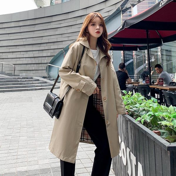 women's trench coats make the spring and autumn period iu stars in long straight tube with loose thin grid coat of england, Tan;black
women's trench coats make the spring and autumn period iu stars in long straight tube with loose thin grid coat of england, Tan;black