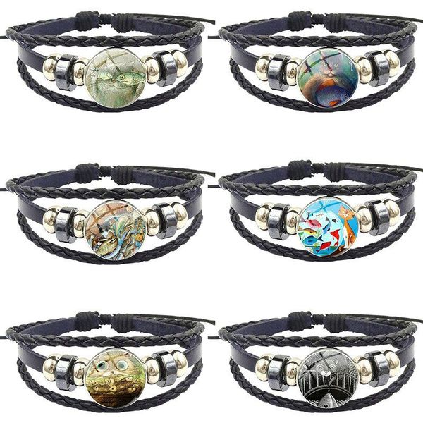 charm bracelets glass cabochon black leather bracelet bangle customizable princess jewelry for schoolgirl maxi cat and fish, Golden;silver
charm bracelets glass cabochon black leather bracelet bangle customizable princess jewelry for schoolgirl maxi cat and fish, Golden;silver