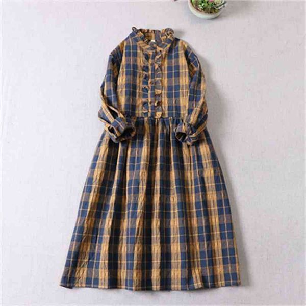 dress hunger-length meads spring autumn retro japanese cotton linen dressed in ruffled chess, Black;gray
dress hunger-length meads spring autumn retro japanese cotton linen dressed in ruffled chess, Black;gray