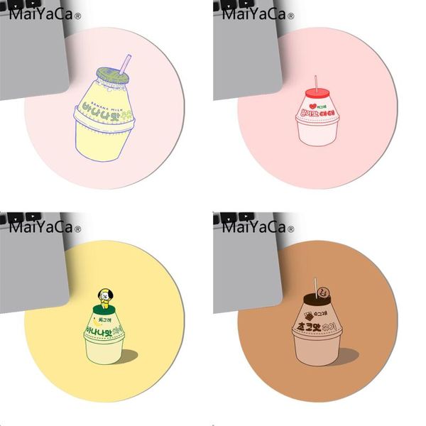 mouse pads & wrist rests maiyaca kawaii banana milk in korea rubber mat pad game carpet round anti slip gaming mousepad 22x22cm