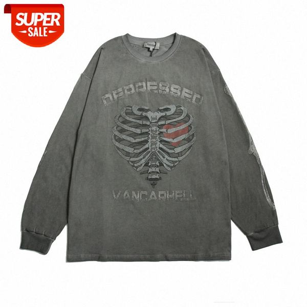 american skeleton love printing long-sleeved t-shirt men's dark feng shui distressed loose round neck bottoming shirt #5s6u, White;black
american skeleton love printing long-sleeved t-shirt men's dark feng shui distressed loose round neck bottoming shirt #5s6u, White;black
