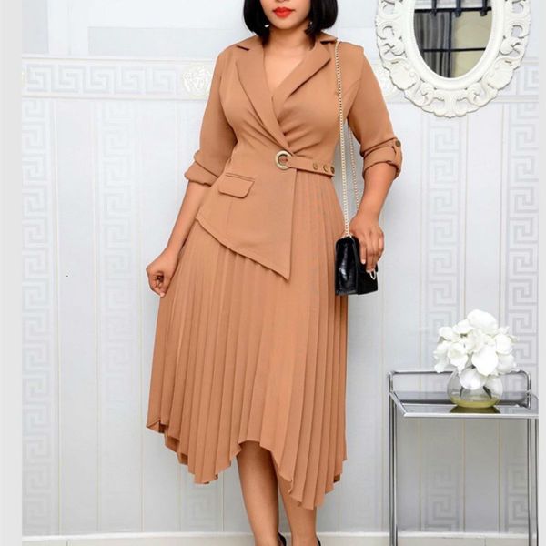 two piece dress women elegant dresses blazer pleated irregular length with button work wear office ldies modest female fashion aut, White
two piece dress women elegant dresses blazer pleated irregular length with button work wear office ldies modest female fashion aut, White
