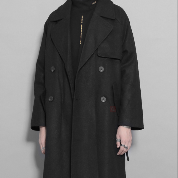 men's wool & blends winter fashion coat with lapels solid color waist strap double breasted medium length young woolen, Black
men's wool & blends winter fashion coat with lapels solid color waist strap double breasted medium length young woolen, Black