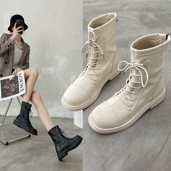 women 2021 autumn winter short comfortable elastic flat bottom lace up black martin boot's fashion
women 2021 autumn winter short comfortable elastic flat bottom lace up black martin boot's fashion
