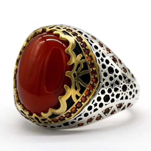 cluster rings style sterling silver vintage classic agate ring men's gift wedding s925 red, Golden;silver
cluster rings style sterling silver vintage classic agate ring men's gift wedding s925 red, Golden;silver