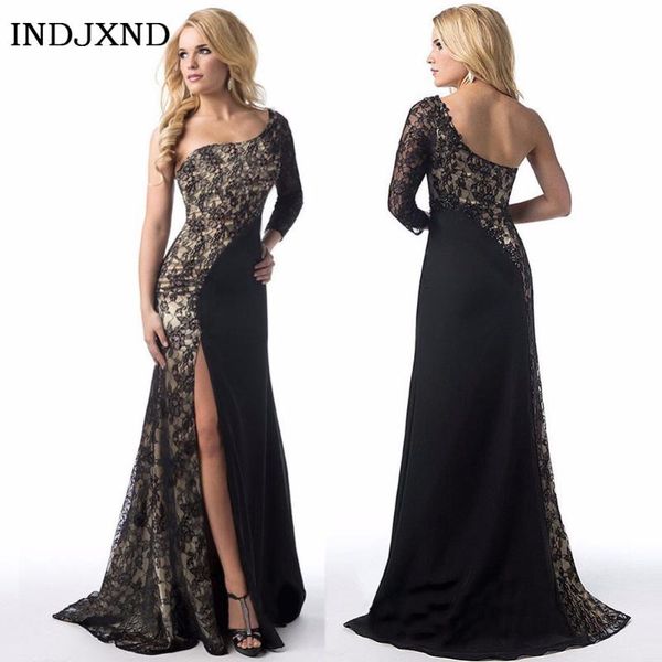 casual dresses summer fall women black elegant splicing lace wedding party dress one shoulder irregular neckline high waist a-line s294, Black;gray
casual dresses summer fall women black elegant splicing lace wedding party dress one shoulder irregular neckline high waist a-line s294, Black;gray