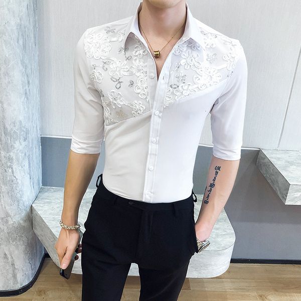 t shirts british style summer shirt white tuxedo 2021 mark half a sleeve men's dress fine fit club striped blouse s21t, White;black
t shirts british style summer shirt white tuxedo 2021 mark half a sleeve men's dress fine fit club striped blouse s21t, White;black