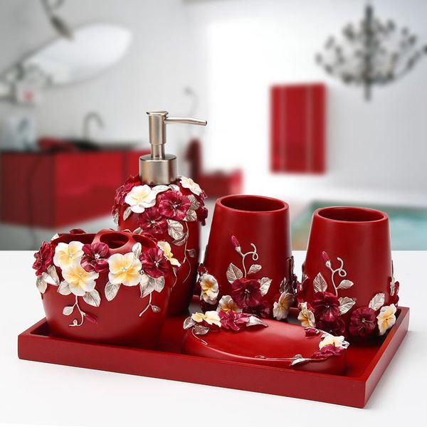 bath accessory set european romantic toiletries bathroom accessories relief flower toothbrush holder/lotion bottle/tray/ mouthwash cup/soap
bath accessory set european romantic toiletries bathroom accessories relief flower toothbrush holder/lotion bottle/tray/ mouthwash cup/soap