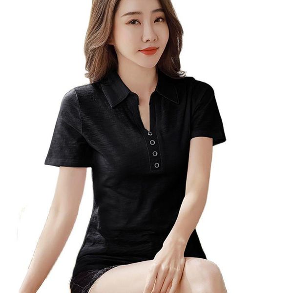 women's t-shirt turn-down collar t shirt 2021 short sleeve women clothes mujer camisetas woman tshirts white tee femme t-shirty damskie
women's t-shirt turn-down collar t shirt 2021 short sleeve women clothes mujer camisetas woman tshirts white tee femme t-shirty damskie