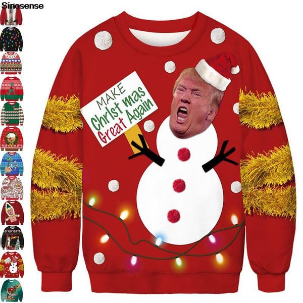 men's sweaters make christmas great again parody funny ugly sweater men women autumn crewneck sweatshirt pullover xmas jumpers, White;black
men's sweaters make christmas great again parody funny ugly sweater men women autumn crewneck sweatshirt pullover xmas jumpers, White;black
