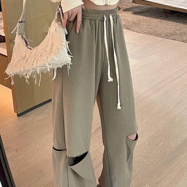 running pants spring autumn womenripped all-match sports yoga fitness high waist slimming casual cozy straight loose wide leg, Black;blue
running pants spring autumn womenripped all-match sports yoga fitness high waist slimming casual cozy straight loose wide leg, Black;blue