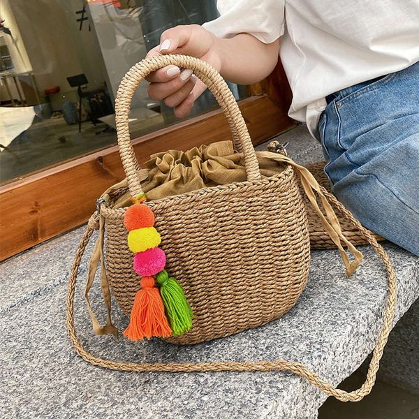 small straw women shoulder bags summer bucket handle msenger bag ladi cute ball pendant handbags bohemia crossbody
small straw women shoulder bags summer bucket handle msenger bag ladi cute ball pendant handbags bohemia crossbody