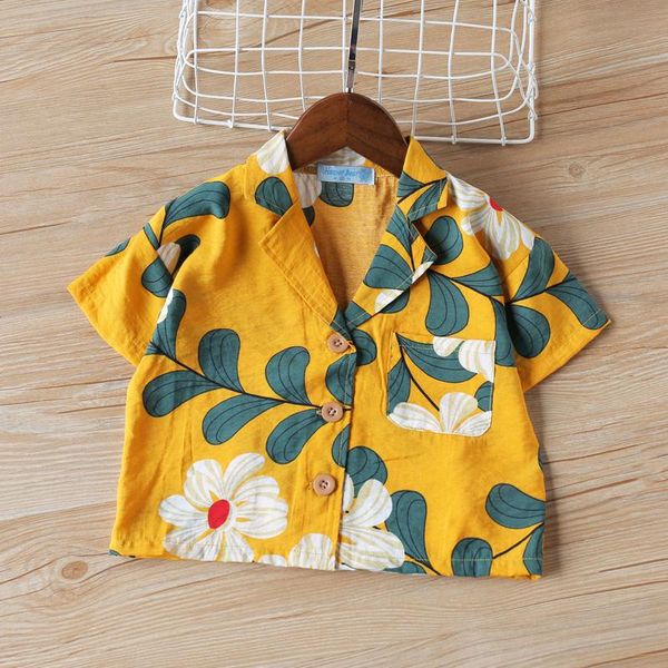 children two-piece clothes set floral printed pattern lapel collar short sleeve + shorts casual outfit daily wear summer clothing sets, White
children two-piece clothes set floral printed pattern lapel collar short sleeve + shorts casual outfit daily wear summer clothing sets, White