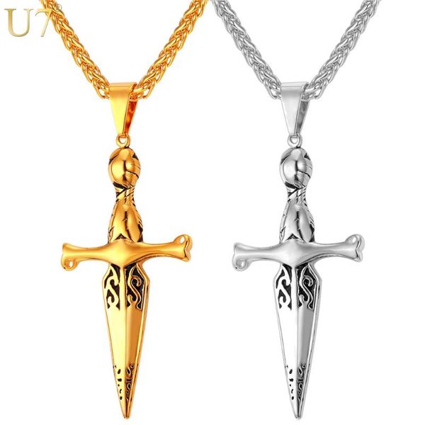 pendant necklaces u7 men cross necklace novelty jewelry wholesale gold color stainless steel steam punk long sword pendants&necklaces p857, Silver
pendant necklaces u7 men cross necklace novelty jewelry wholesale gold color stainless steel steam punk long sword pendants&necklaces p857, Silver