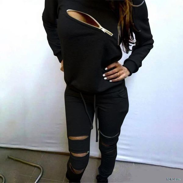 women's two piece pants spring tracksuit women set zipper holes long sleeve sweatshirt and sports jogging suit female matching sets, White
women's two piece pants spring tracksuit women set zipper holes long sleeve sweatshirt and sports jogging suit female matching sets, White