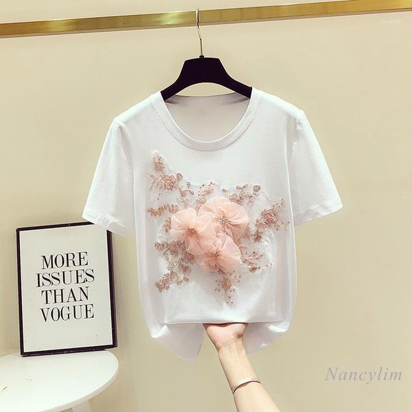 embroidered three-dimensional flower short sleeve t shirt for women 2021 summer all-matching round neck loose white women's t-shirt
embroidered three-dimensional flower short sleeve t shirt for women 2021 summer all-matching round neck loose white women's t-shirt