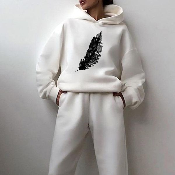women's two piece pants women diy pieces hoodies set feather pattern oversize sweatsuits pullover suit elastic sports custom design 202, White
women's two piece pants women diy pieces hoodies set feather pattern oversize sweatsuits pullover suit elastic sports custom design 202, White