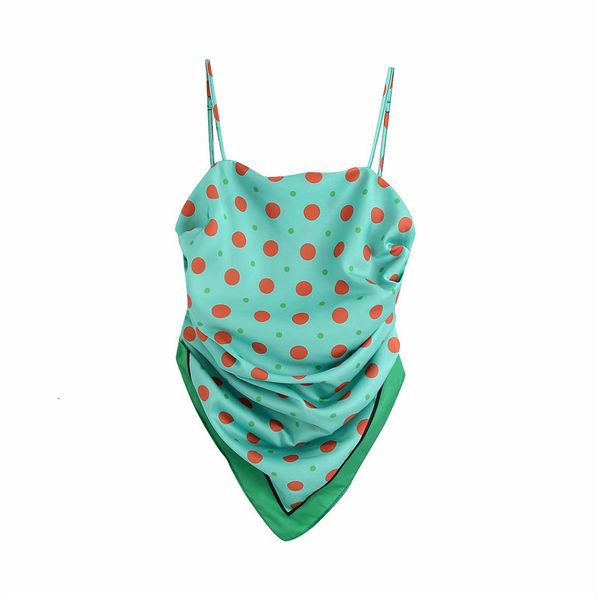 women's polos women summer polka dot print za blouse stylish lady elastic bust sleeveless pleated green sling femme mx9s, White
women's polos women summer polka dot print za blouse stylish lady elastic bust sleeveless pleated green sling femme mx9s, White