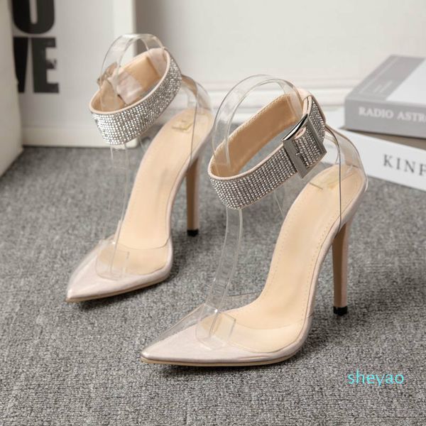 dress shoes designer heels nude rhinestone ankle strappy clear stiletto heels, Black
dress shoes designer heels nude rhinestone ankle strappy clear stiletto heels, Black