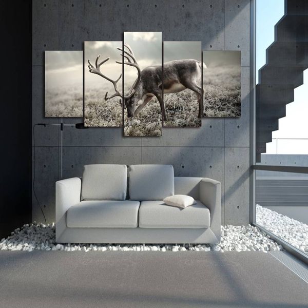 5 pieces winter forest animal deer landscape canvas painting wall art home decor hd printed room modular pictures (no frame)
5 pieces winter forest animal deer landscape canvas painting wall art home decor hd printed room modular pictures (no frame)